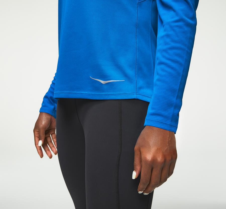 Tops Womens - Hoka One One Performance Long Sleeve - Blue - LHCJINU-59